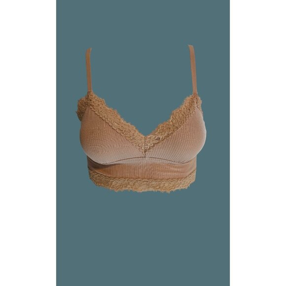 NWT Online By Aerie Ribbed Lace Trim Bralette Women Size XS Feminine Layering - Picture 1 of 7